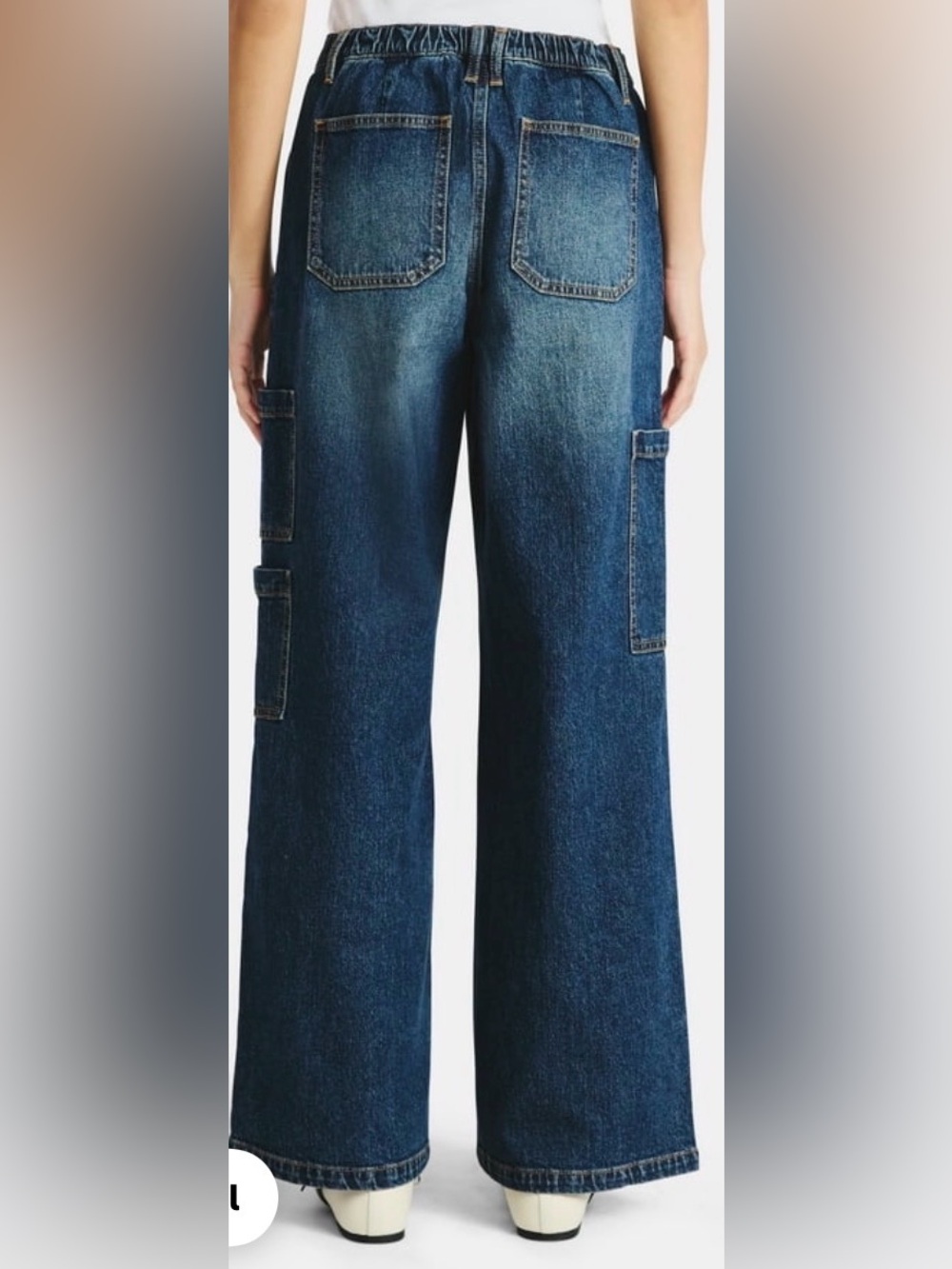 No Boundaries Dark Blue Stretch Denim Wide Leg Jeans - Picture 5 of 12